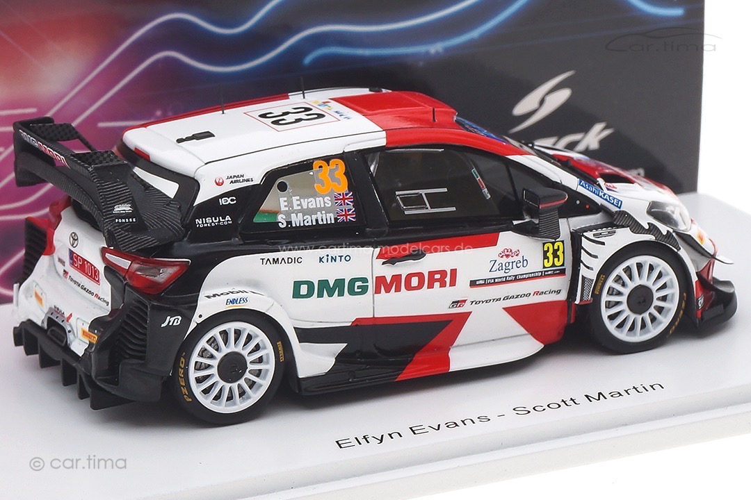 Toyota Yaris WRC Rallye Kroatien 2021 Evans/Martin Spark 1:43 S6589 Toyota Yaris WRC Rallye Kroatien 2021 Evans/Martin Spark 1:43 S6589
