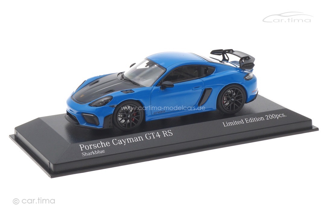 Porsche 718 (982) Cayman GT4 RS Weissach Package Sharkblue/Rad schwarz Minichamps 1:43 413069706