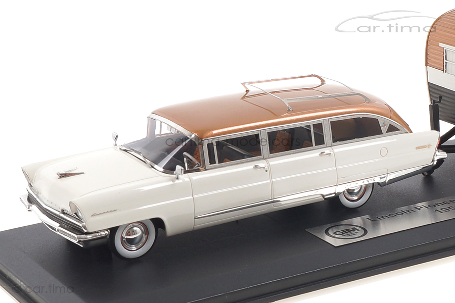 Lincoln Pioneer Station Wagon 1956 mit Wohnwagen weiß/kupfer GIM 1:43 GIM014A Lincoln Pioneer Station Wagon 1956 mit Wohnwagen weiß/kupfer GIM 1:43 GIM014A