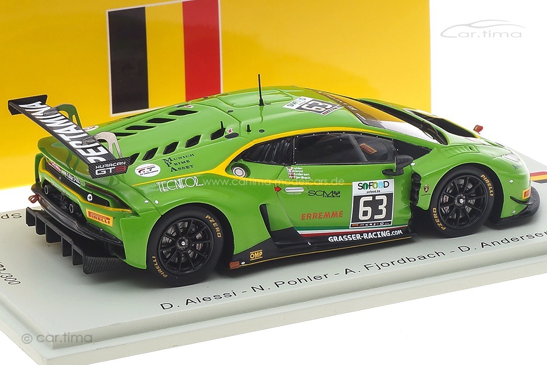 Lamborghini Huracán GT3 24h Spa 2016 Andersen/Alessi/Fjordbach/Pohler Spark 1:43 SB287