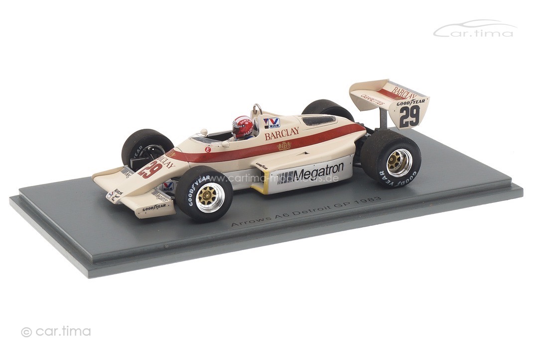 Arrows A6 Detroit GP 1983 Marc Surer Spark 1:43 S5787 Arrows A6 Detroit GP 1983 Marc Surer Spark 1:43 S5787