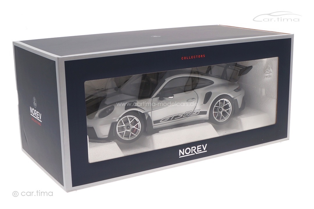 Porsche 911 (992) GT3 RS Weissach Paket GT-silbermet. Norev 1:18 187366 Porsche 911 (992) GT3 RS Weissach Paket GT-silbermet. Norev 1:18 187366