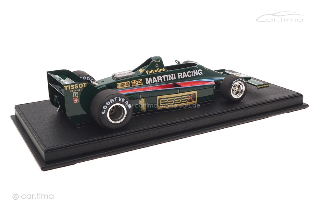 Lotus 80 Cosworth V8 F1 GP Spanien 1979 Mario Andretti inkl. Vitrine GP Replicas 1:18 GP065A