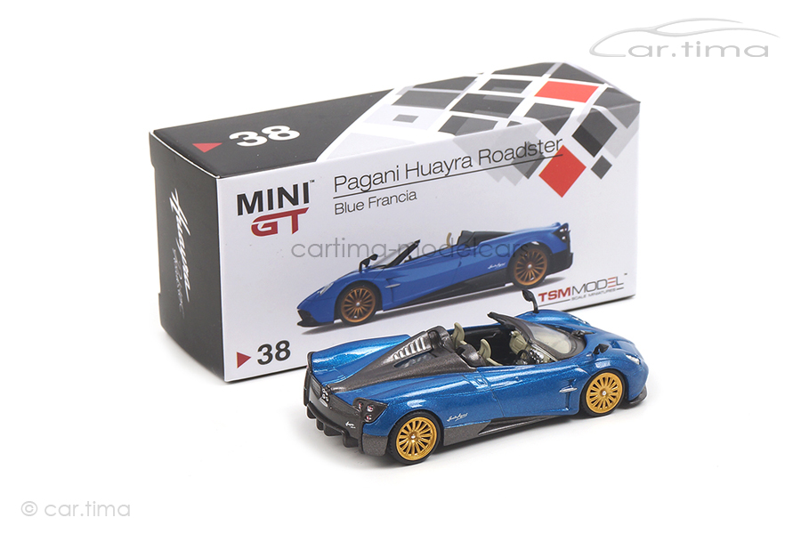 Pagani Huayra Roadster (RHD) Blue Francia MINI GT 1:64 MGT00038-R Pagani Huayra Roadster (RHD) Blue Francia MINI GT 1:64 MGT00038-R