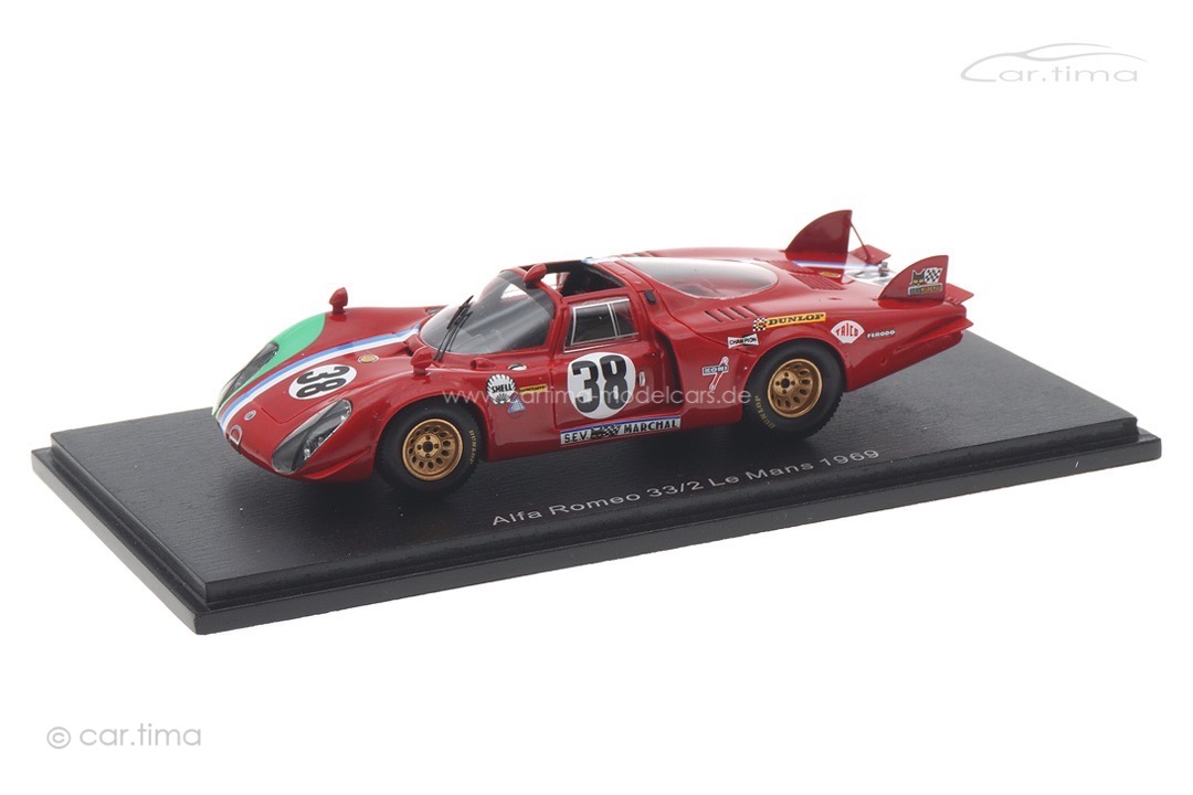 Alfa Romeo T33/2 24h Le Mans 1969 Pilette/Slotemaker Spark 1:43 S8801 Alfa Romeo T33/2 24h Le Mans 1969 Pilette/Slotemaker Spark 1:43 S8801