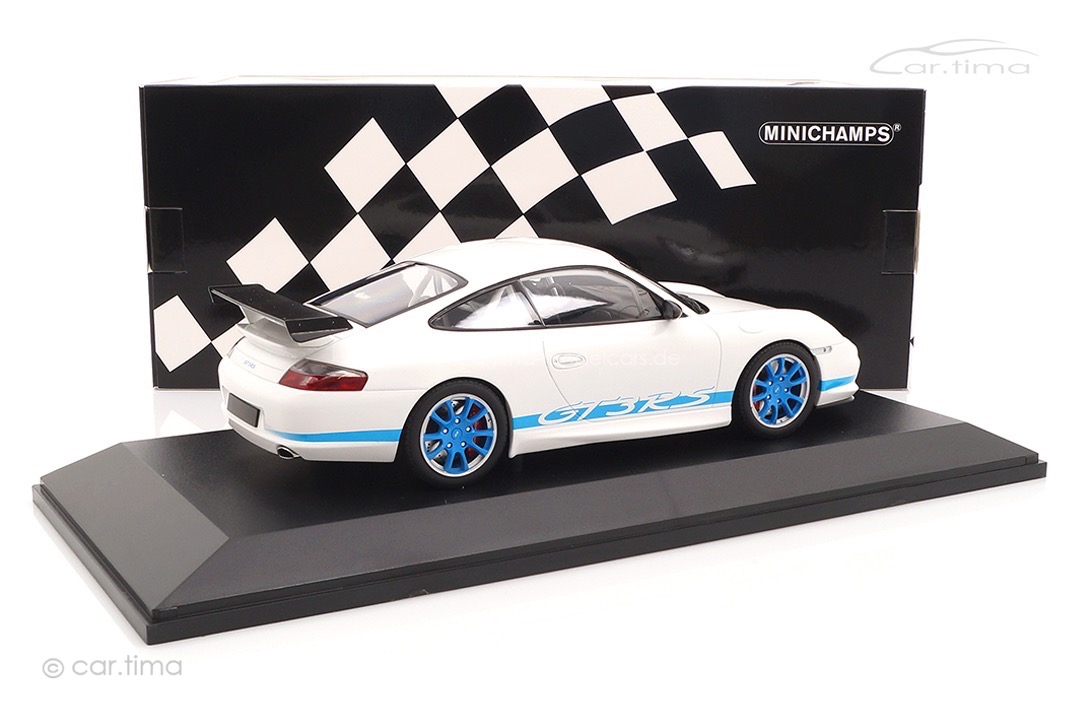 Porsche 911 (996) GT3 RS Weiß/blau Minichamps 1:18 155062021