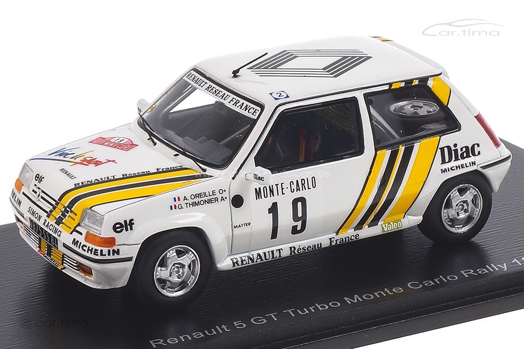 Renault 5 GT Turbo Rallye Monte Carlo 1989 Oreille/Thimonier Spark 1:43 S5565 Renault 5 GT Turbo Rallye Monte Carlo 1989 Oreille/Thimonier Spark 1:43 S5565