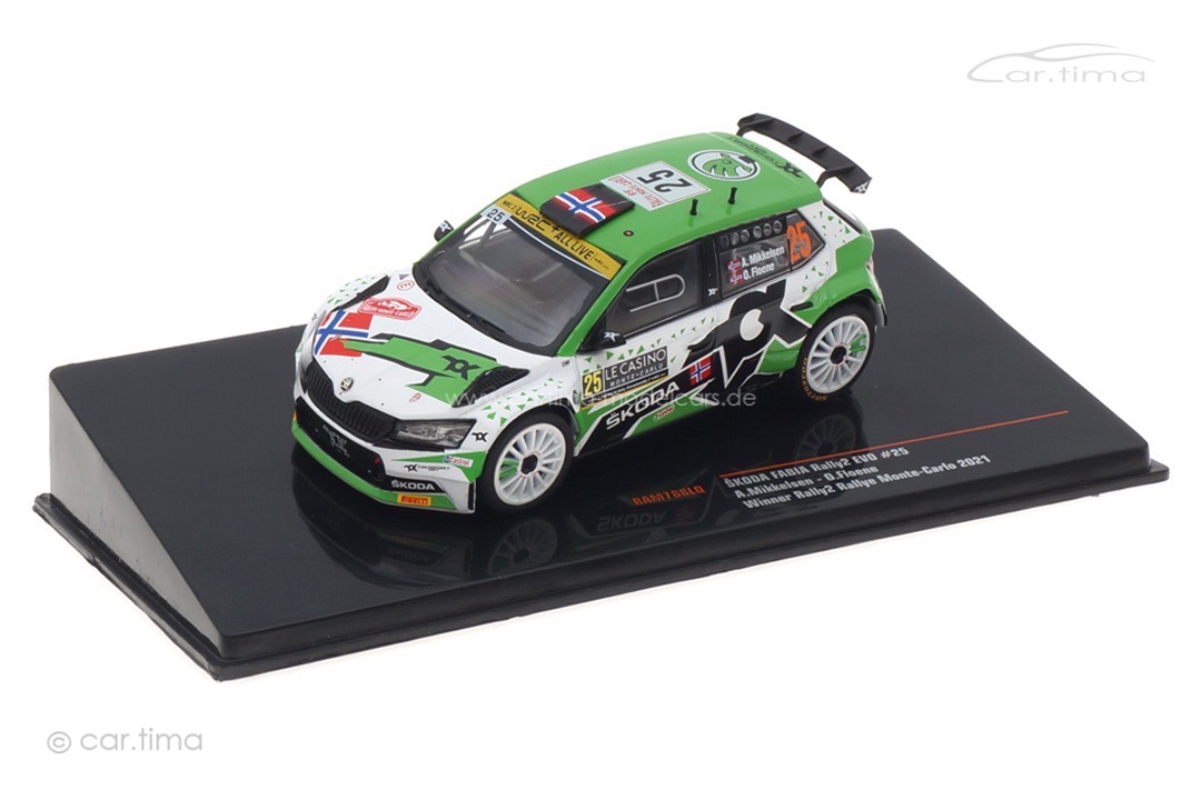 Skoda Fabia Rally2 Evo Winner Rallye Monte Carlo 2021 Mikkelsen/Floene IXO 1:43 RAM788LQ Skoda Fabia Rally2 Evo Winner Rallye Monte Carlo 2021 Mikkelsen/Floene IXO 1:43 RAM788LQ