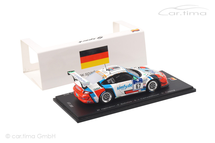 Porsche 911 (997 II) GT3 Cup 24h Nürburgring 2014 Hennerici/Scholze/Trebing Spark 1:43 SG138 Porsche 911 (997 II) GT3 Cup 24h Nürburgring 2014 Hennerici/Scholze/Trebing Spark 1:43 SG138