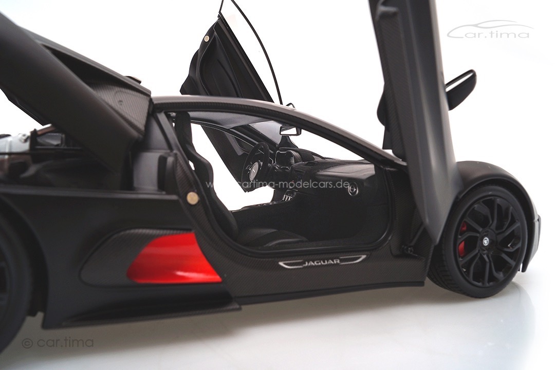 Jaguar C-X75 Satin Black/Gloss Stripes Almost Real 1:18 810605