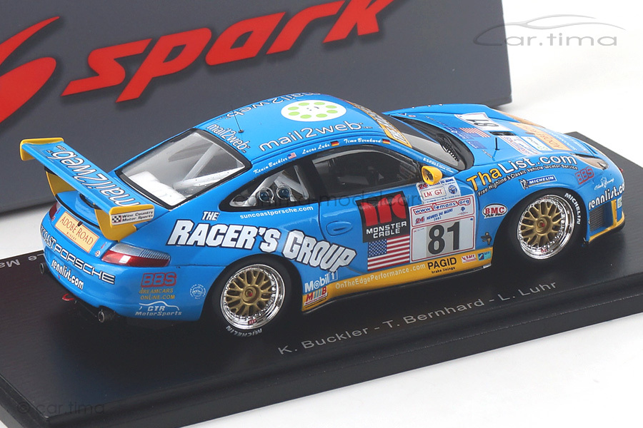 Porsche 911 (996) GT3 RS Class Winner 24h Le Mans 2002 Buckler/Bernhard/Luhr Spark 1:43 S5517 Porsche 911 (996) GT3 RS Class Winner 24h Le Mans 2002 Buckler/Bernhard/Luhr Spark 1:43 S5517
