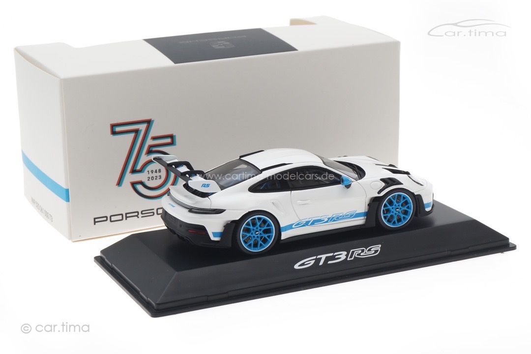 Porsche 911 (992) GT3 RS Weiß/blau IAA 2023 Spark 1:43 WAP0200610SGT3