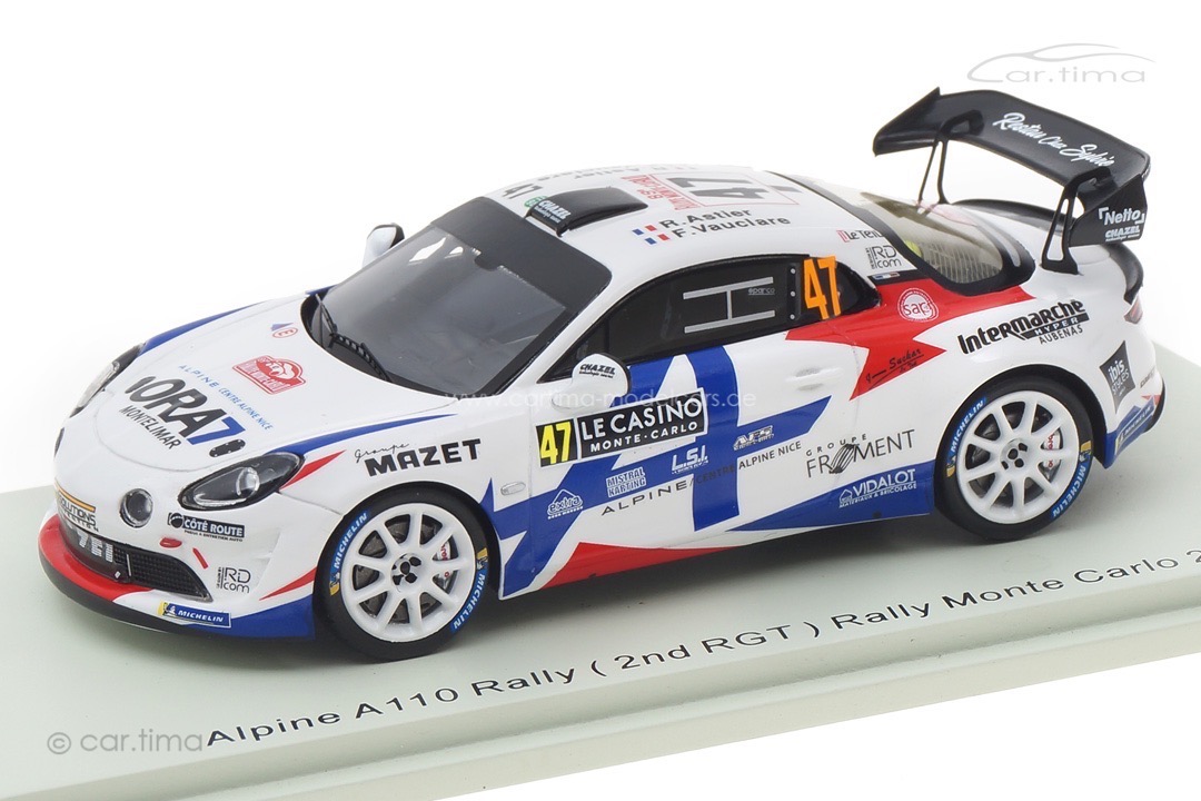 Alpine A110 Rally RGT Rallye Monte Carlo 2021 Astier/Vauclare Spark 1:43 S6581 Alpine A110 Rally RGT Rallye Monte Carlo 2021 Astier/Vauclare Spark 1:43 S6581