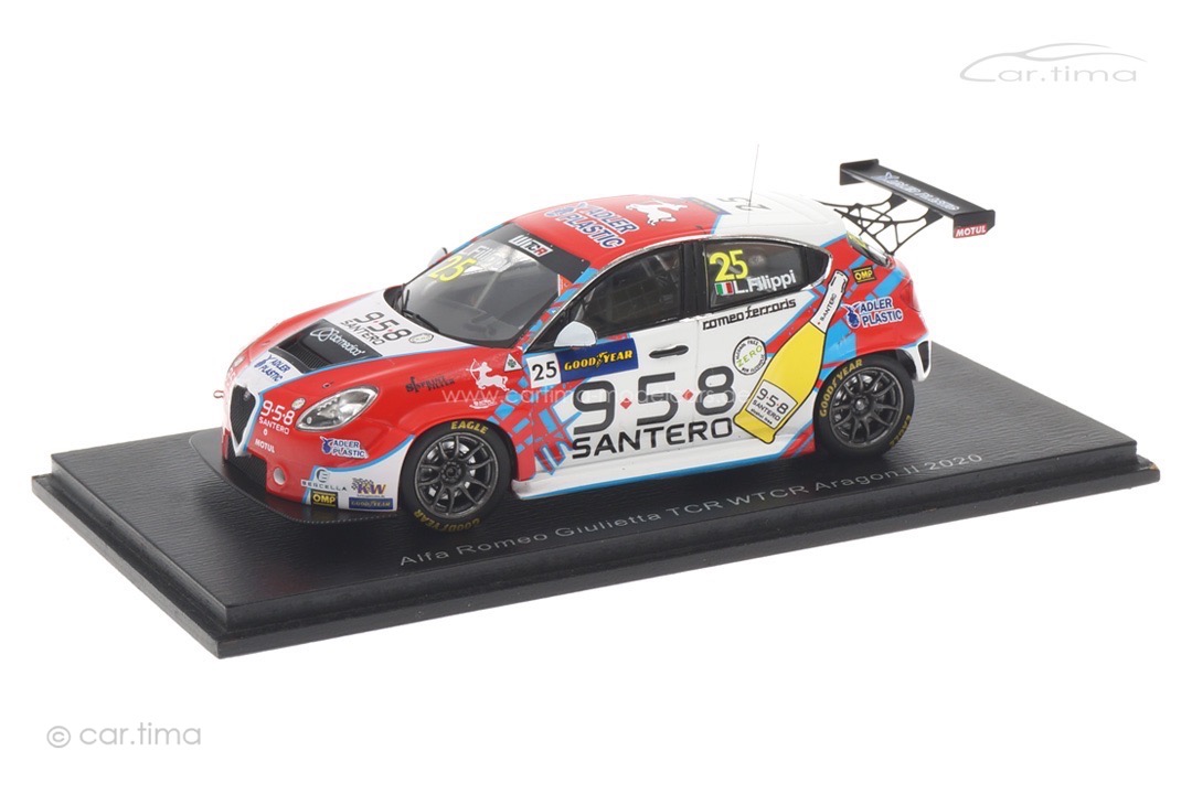 Alfa Romeo Giulietta TCR Race 2 WTCR 2020 Aragon II Luca Filippi Spark 1:43 S8972 Alfa Romeo Giulietta TCR Race 2 WTCR 2020 Aragon II Luca Filippi Spark 1:43 S8972