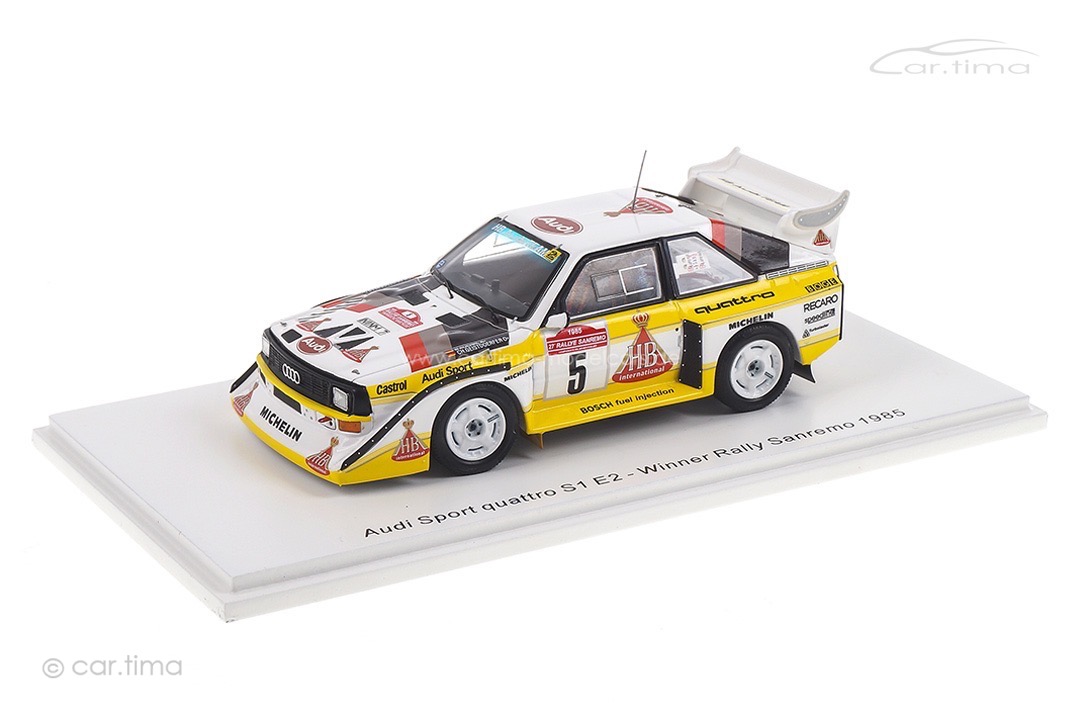 Audi Sport quattro S1 E2 Winner Rallye San Remo 1985 Röhrl/Geistdörfer Spark 1:43 S5192 Audi Sport quattro S1 E2 Winner Rallye San Remo 1985 Röhrl/Geistdörfer Spark 1:43 S5192
