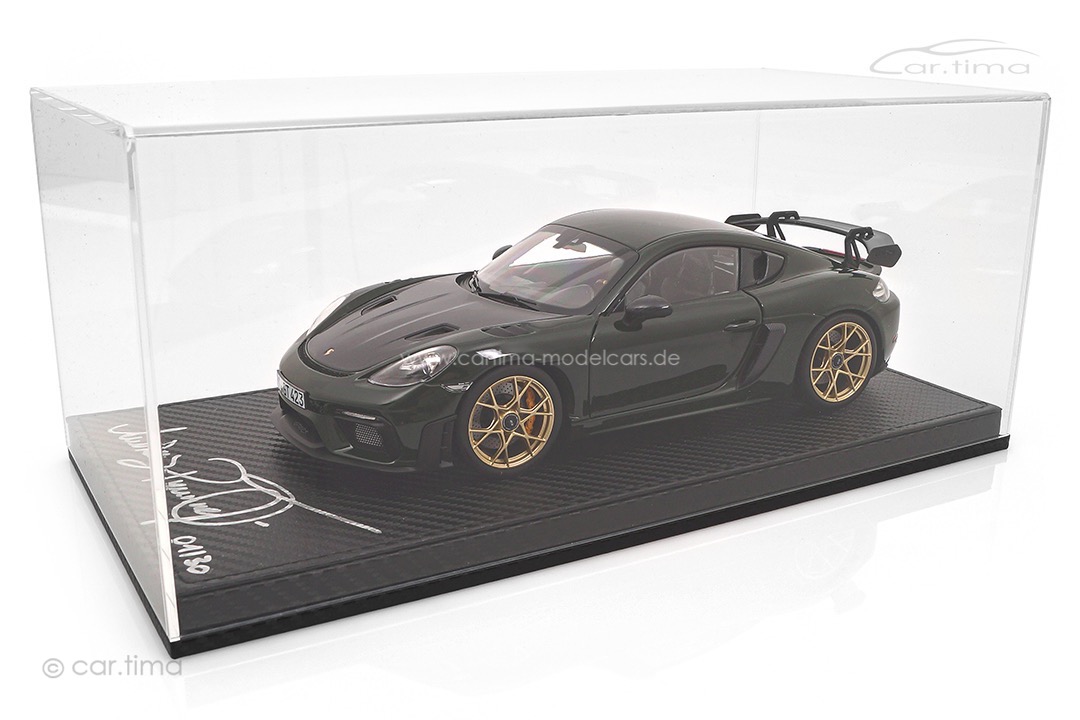 Porsche 718 GT4 RS Brewstergreen Originalsignatur Andreas Preuninger car.tima CUSTOMIZED 1:18 Porsche 718 GT4 RS Brewstergreen Originalsignatur Andreas Preuninger car.tima CUSTOMIZED 1:18
