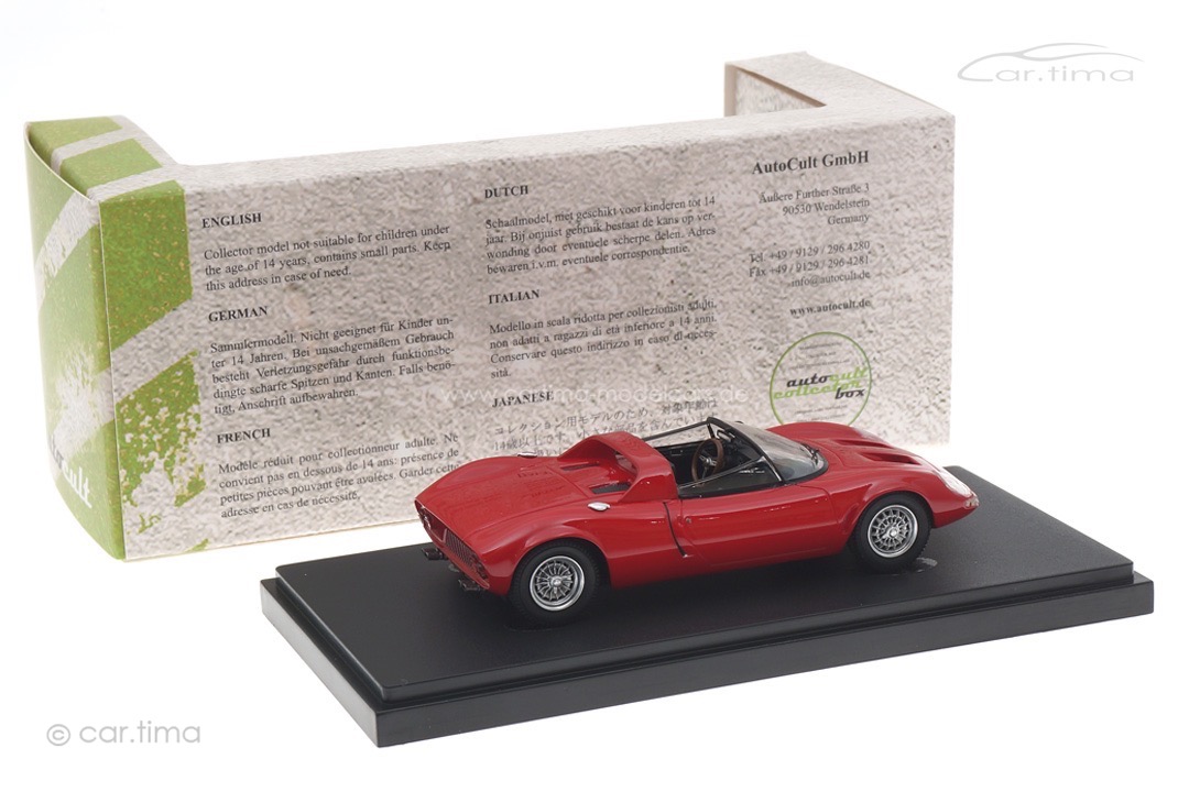 Bizzarini AMX/3 Spyder 1971 rot autocult 1:43 05044 Bizzarini AMX/3 Spyder 1971 rot autocult 1:43 05044