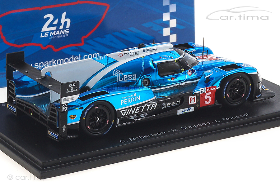 Ginetta G60-LT-P1 24h Le Mans 2018 Robertson/Roussel/Simpson Spark 1:43 S7004 Ginetta G60-LT-P1 24h Le Mans 2018 Robertson/Roussel/Simpson Spark 1:43 S7004