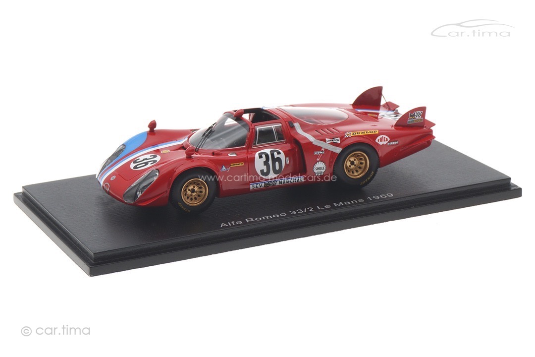 Alfa Romeo T33/2 24h Le Mans 1969 Gosselin/Bourgoignie Spark 1:43 S8800 Alfa Romeo T33/2 24h Le Mans 1969 Gosselin/Bourgoignie Spark 1:43 S8800