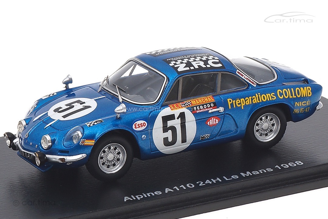 Alpine A110 24h Le Mans 1968 Collomb/Lacarreau Spark 1:43 S6103 Alpine A110 24h Le Mans 1968 Collomb/Lacarreau Spark 1:43 S6103