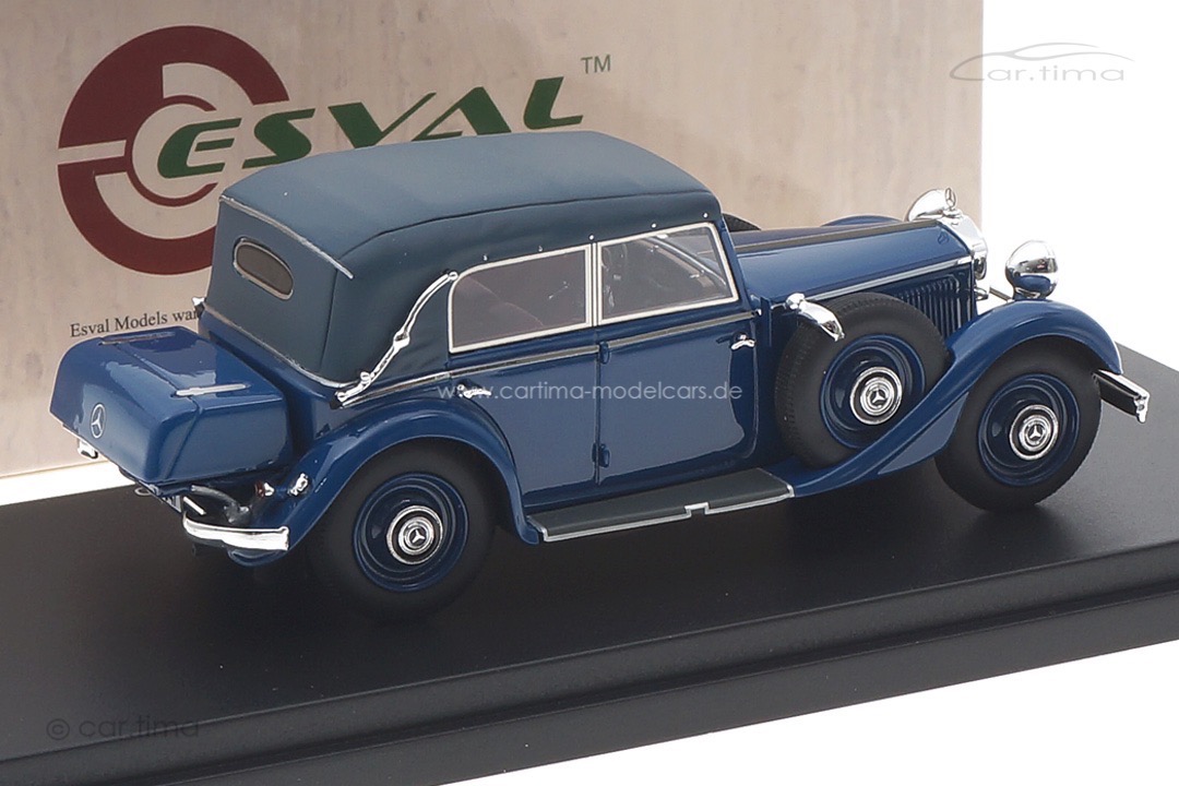 Mercedes-Benz 290 W18 cabriolet D 1933-36 geschlossen blau Esval 1:43 EMEU43043B