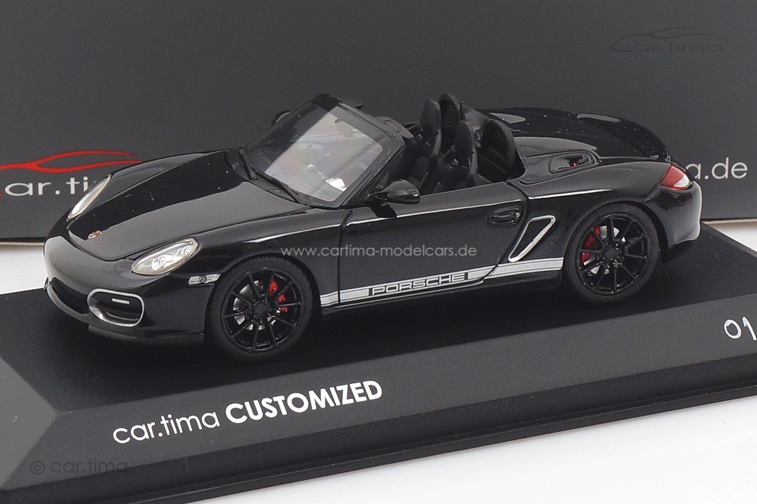 Porsche Boxster Spyder (987) Schwarz/Rad schwarz Minichamps car.tima CUSTOMIZED 1:43