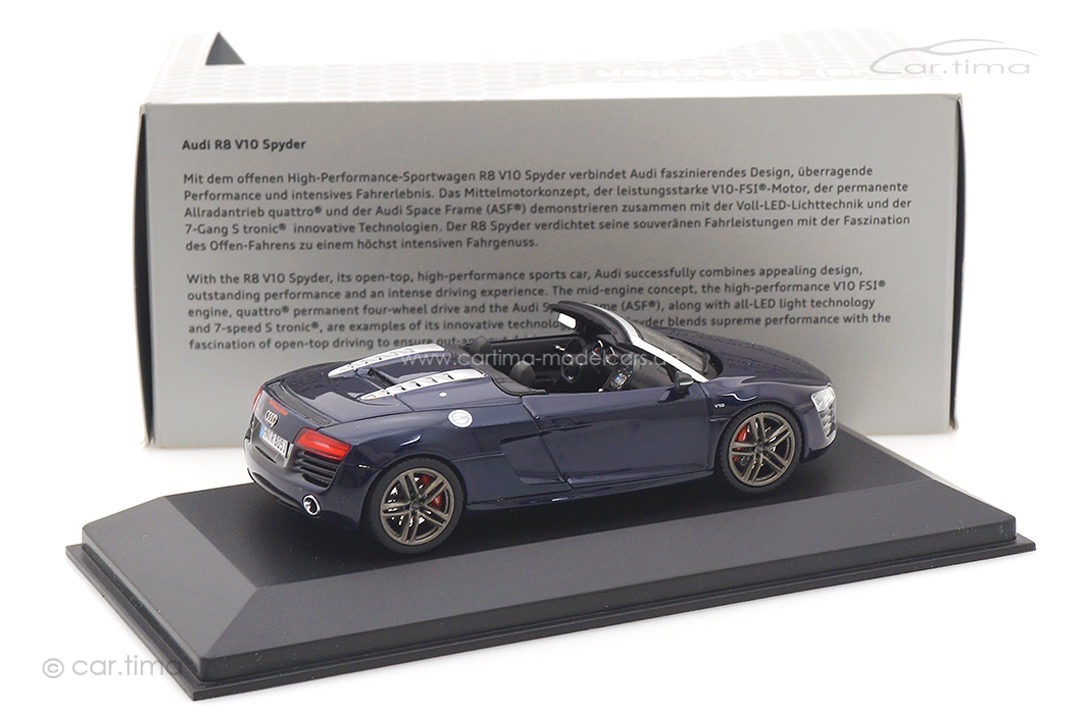 Audi R8 Spyder Estorilblau quattro GmbH 1:43 501.12.185.23