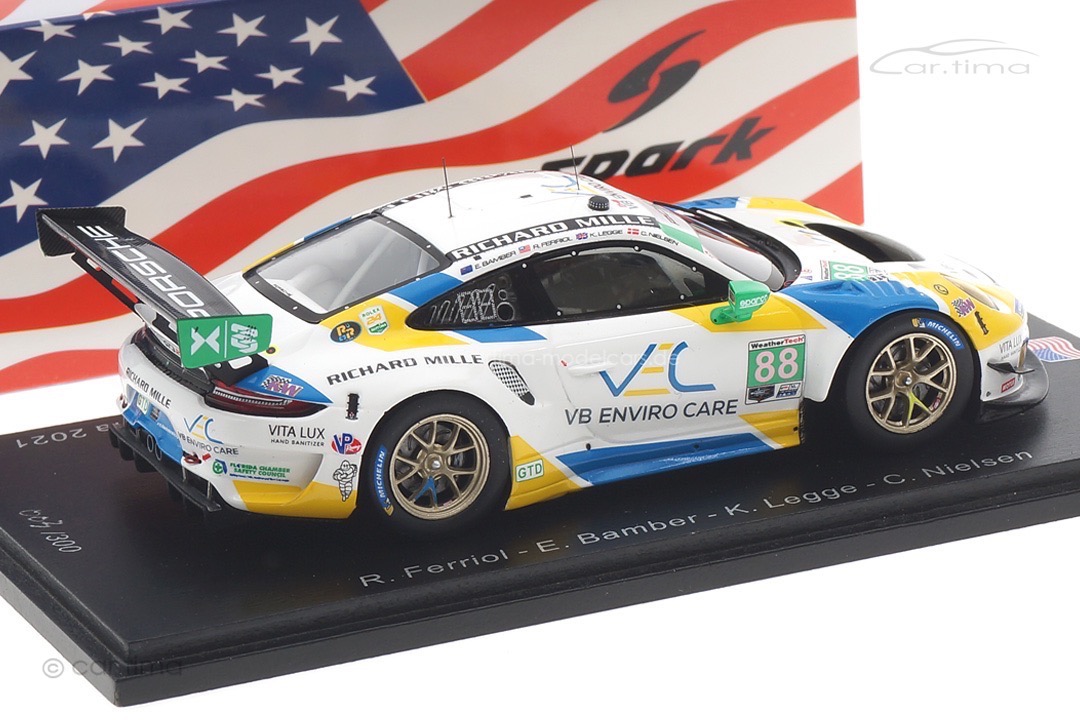 Porsche 911 GT3 R 24h Daytona 2021 Ferriol/Bamber/Legge/Nielsen Spark 1:43 US285 Porsche 911 GT3 R 24h Daytona 2021 Ferriol/Bamber/Legge/Nielsen Spark 1:43 US285