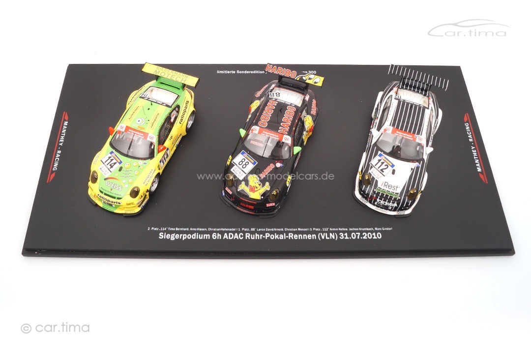 Set Manthey Racing Siegerpodium VLN Nürburgring 2010 Spark 1:43 MM997-AC-6h10