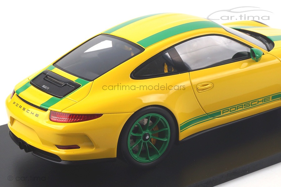 Porsche 911 (991) R Racinggelb/Dekorstreifen grün Spark 1:18 18S259 Porsche 911 (991) R Racinggelb/Dekorstreifen grün Spark 1:18 18S259