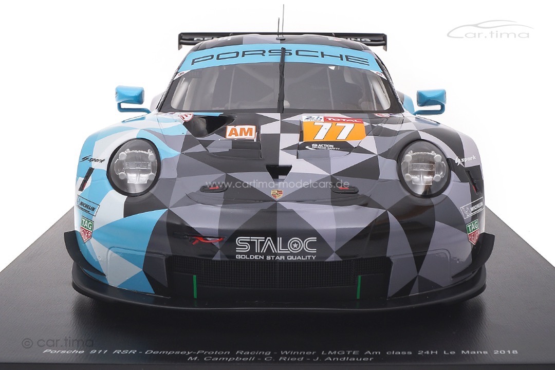 Porsche 911 RSR Winner LMGTE 2018 Andlauer/Campbell/Ried Spark 1:12 12S021 Porsche 911 RSR Winner LMGTE 2018 Andlauer/Campbell/Ried Spark 1:12 12S021