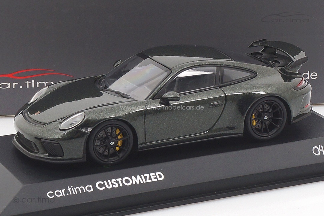 Porsche 911 (991 II) GT3 Oakgrün/Rad schwarz Minichamps car.tima CUSTOMIZED 1:43