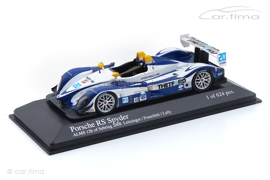 Porsche RS Spyder 12h Sebring 2008 Leitzinger/Franchitti Minichamps 1:43 400086820 Porsche RS Spyder 12h Sebring 2008 Leitzinger/Franchitti Minichamps 1:43 400086820