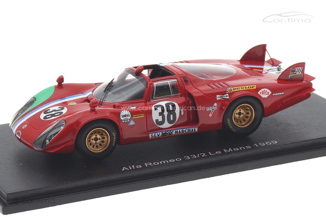 Alfa Romeo T33/2 24h Le Mans 1969 Pilette/Slotemaker Spark 1:43 S8801 Alfa Romeo T33/2 24h Le Mans 1969 Pilette/Slotemaker Spark 1:43 S8801