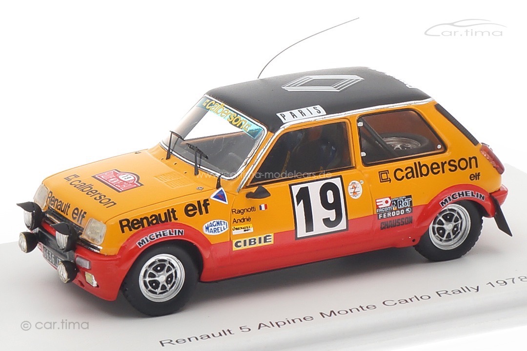 Renault 5 Alpine Gr2 Rallye Monte Carlo 1978 Ragnotti/Andrié Spark 1:43 S6030