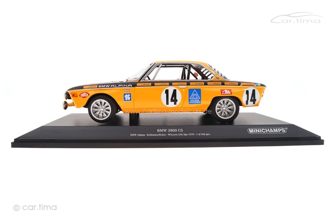 BMW 2800 CS Winner 24h Spa 1970 Huber/Kelleners Minichamps 1:18 155702714 BMW 2800 CS Winner 24h Spa 1970 Huber/Kelleners Minichamps 1:18 155702714