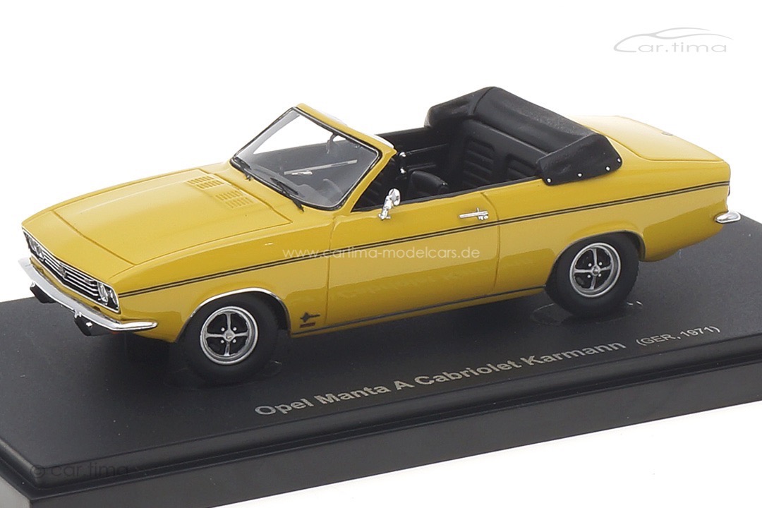 Opel Manta A Cabriolet Karmann 1971 gelb Avenue43 1:43 60085 Opel Manta A Cabriolet Karmann 1971 gelb Avenue43 1:43 60085