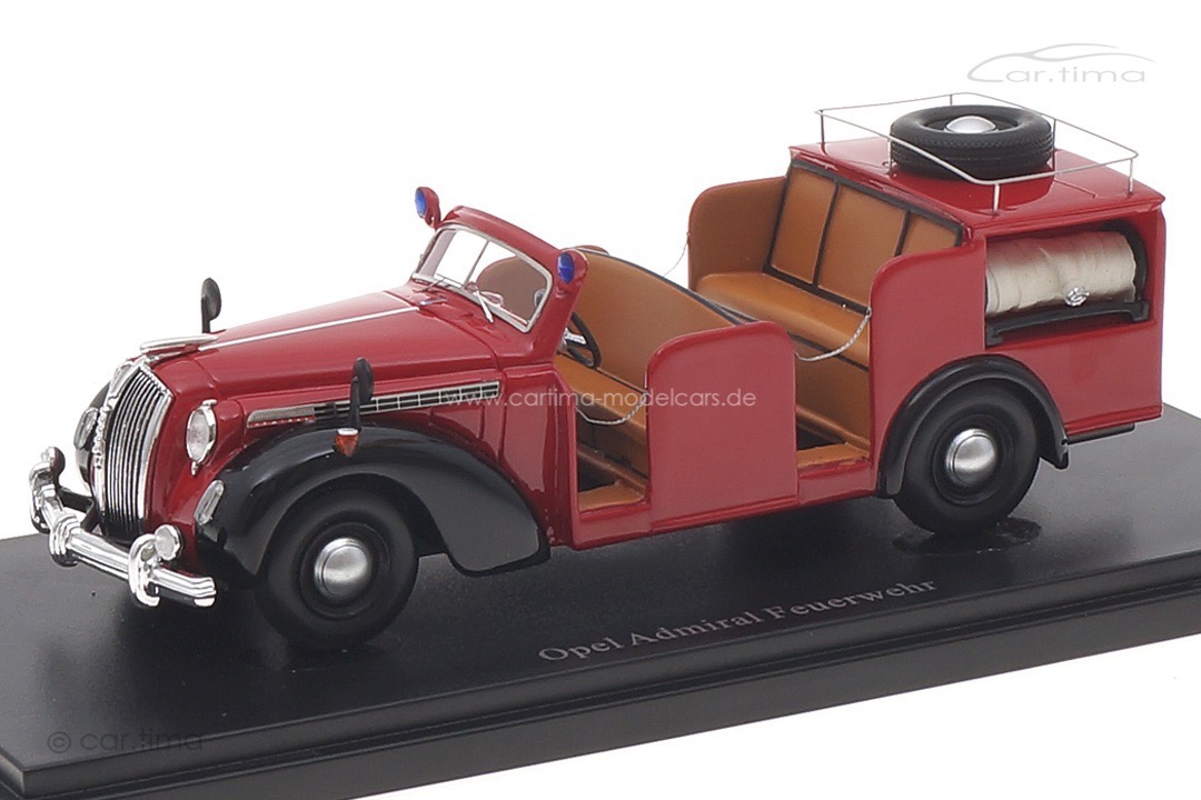 Opel Admiral Feuerwehr 1938 rot/schwarz autocult 1:43 12016