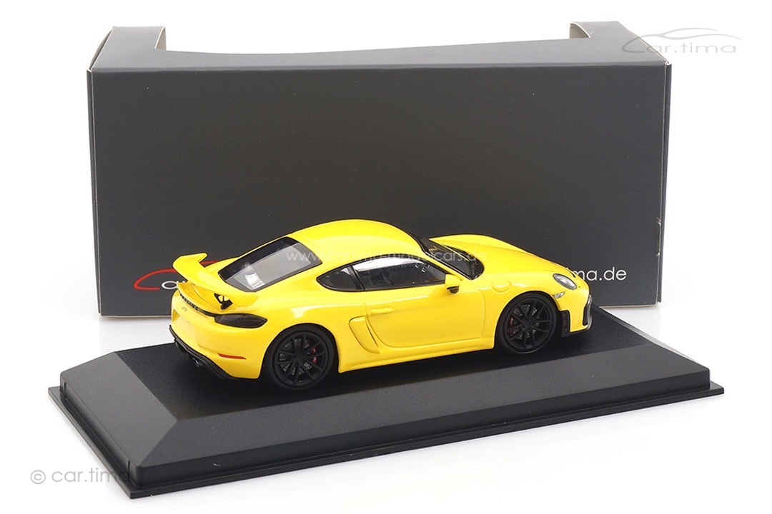 Porsche Cayman GT4 (718) Racinggelb/Rad schwarz Minichamps car.tima CUSTOMIZED 1:43