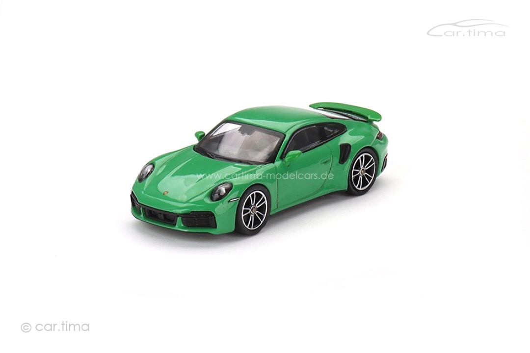 Porsche 911 (992) Turbo S Pythongrün MINI GT 1:64 MGT00525-L