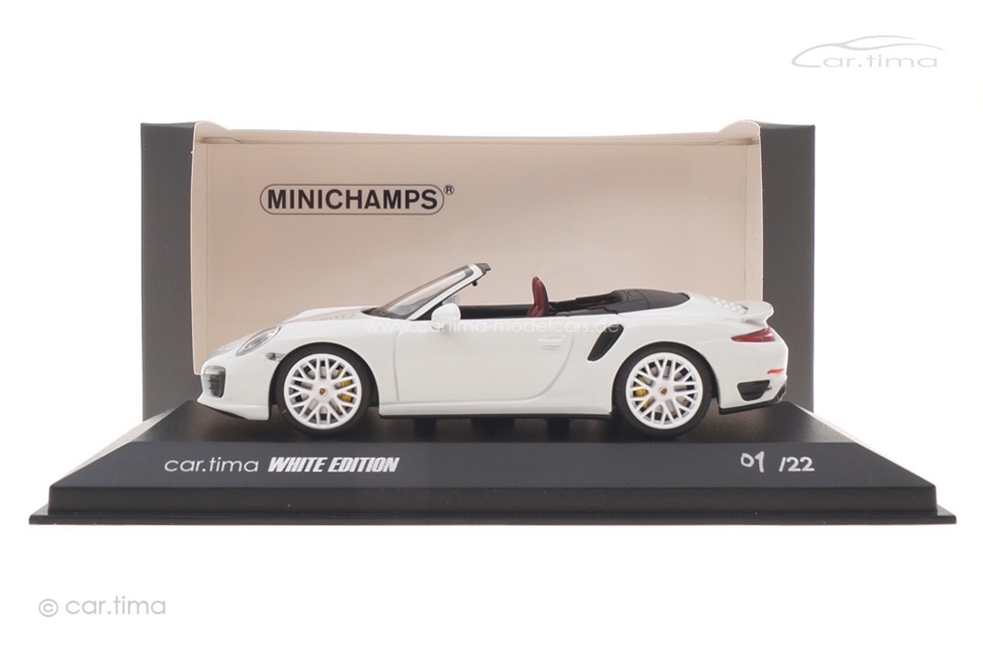 Porsche 911 (991) Turbo S Cabrio car.tima WHITE EDITION Minichamps car.tima CUSTOMIZED 1:43