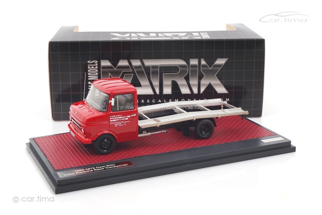 Opel Blitz Hahn Porsche Service Renntransporter rot Matrix 1:43 MX51502-021