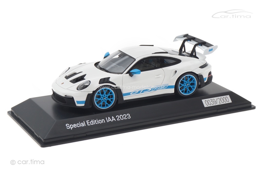 Porsche 911 (992) GT3 RS Weiß/blau IAA 2023 Spark 1:43 WAP0200610SGT3 Porsche 911 (992) GT3 RS Weiß/blau IAA 2023 Spark 1:43 WAP0200610SGT3