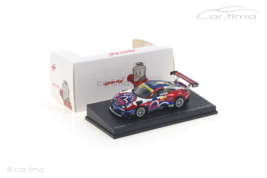 Porsche 911 GT3 R Macau 2017 Laurens Vanthoor Spark 1:64 Y161 Porsche 911 GT3 R Macau 2017 Laurens Vanthoor Spark 1:64 Y161