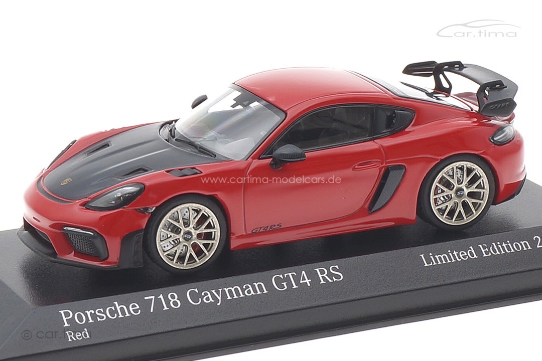 Porsche 718 (982) Cayman GT4 RS Weissach Package Indischrot/Rad Neodyme Minichamps 1:43 413069716