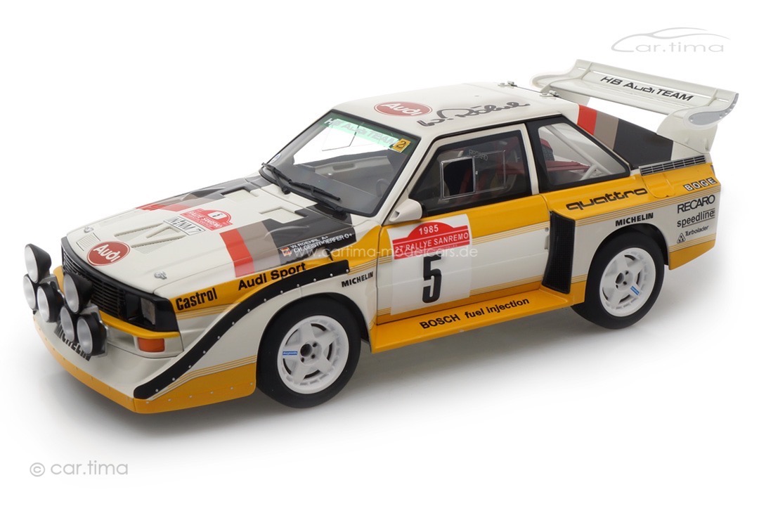 Audi Sport quattro S1 Winner Rallye San Remo 1985 Originalsignatur Walter Röhrl AUTOart 1:18 Audi Sport quattro S1 Winner Rallye San Remo 1985 Originalsignatur Walter Röhrl AUTOart 1:18