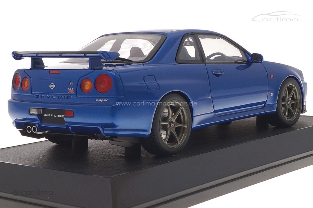 Nissan Skyline GT-R V-spec (BNR34) Bayside blue Hobby Japan 1:18 HJ1809BL Nissan Skyline GT-R V-spec (BNR34) Bayside blue Hobby Japan 1:18 HJ1809BL
