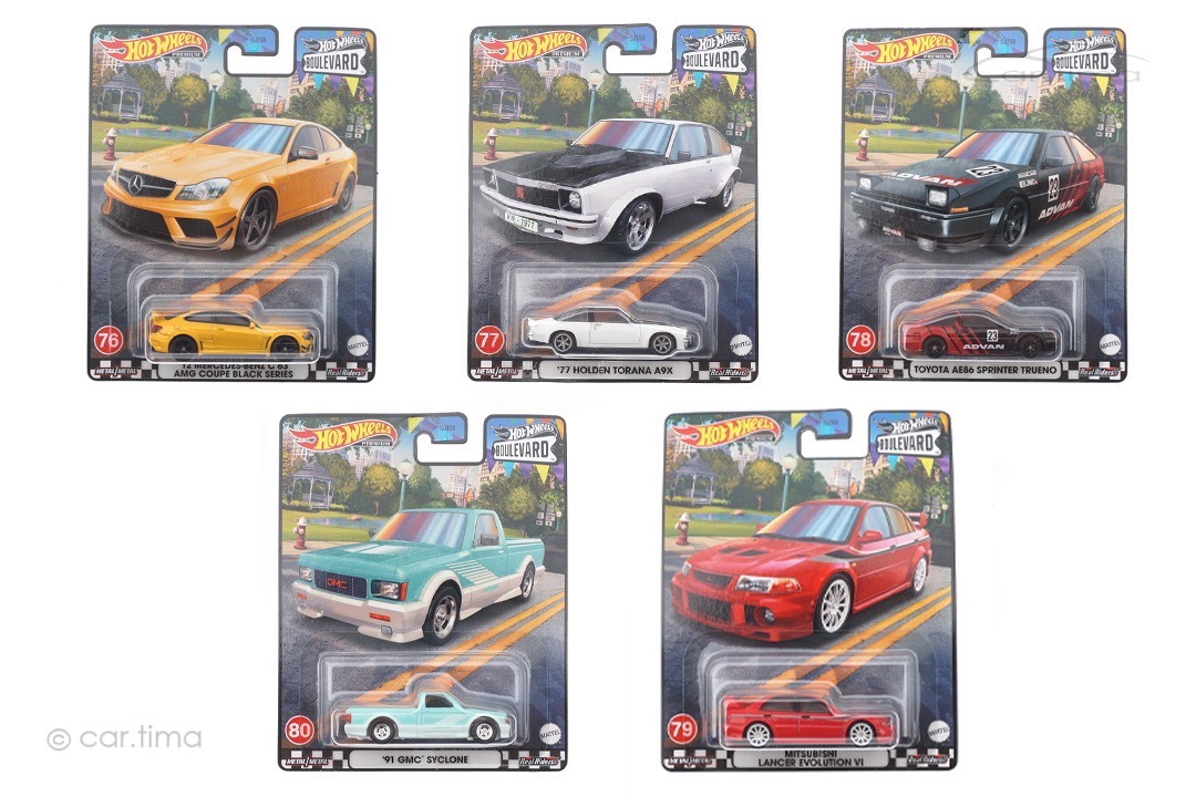 Boulevard Series Set 2023 Premium 5 Car-Set Real Riders Hot Wheels 1:64 GJT68-979R