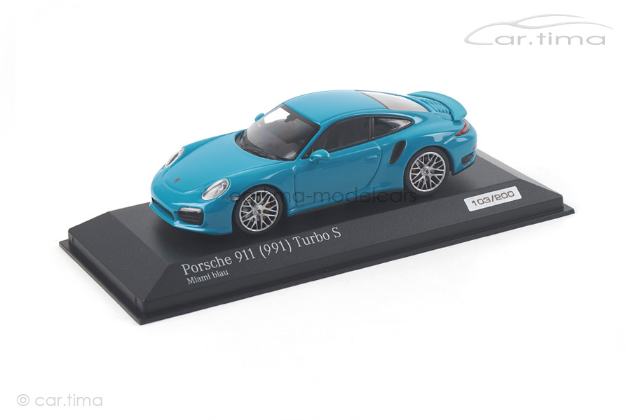 Porsche 911 (991) Turbo S Miami blau Minichamps 1:43 CA04316062
