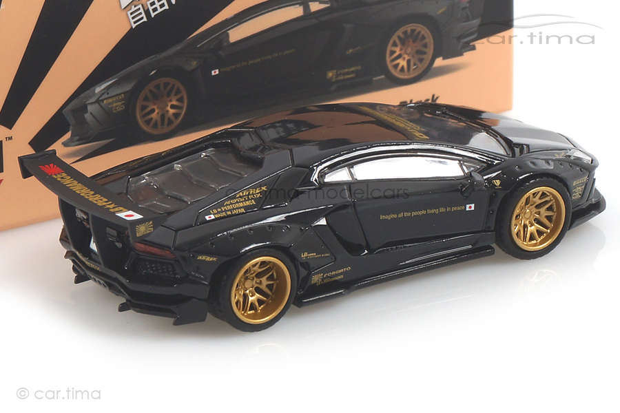LB Works Lamborghini Aventador (RHD) schwarz MINI GT 1:64 MGT00058-R